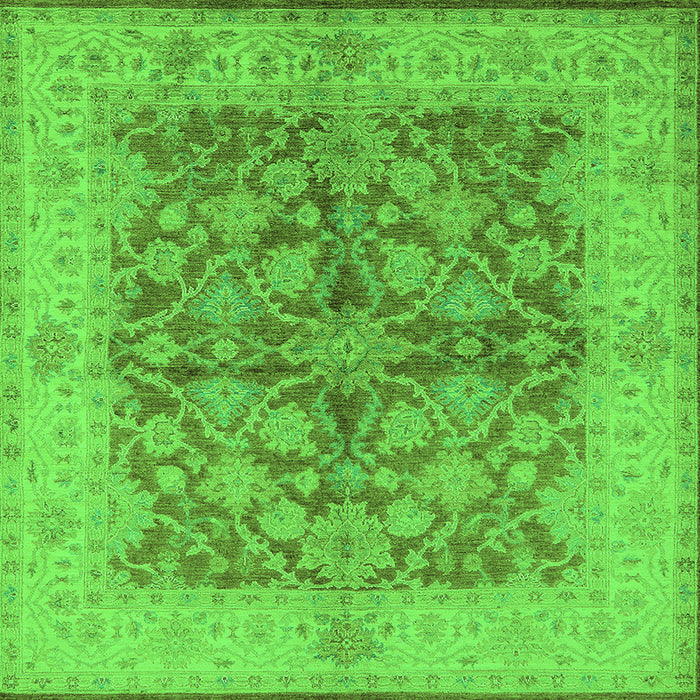 Square Oriental Green Industrial Rug, urb3077grn