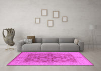 Machine Washable Oriental Pink Industrial Rug, wshurb3077pnk