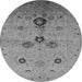 Round Oriental Gray Industrial Rug, urb3078gry