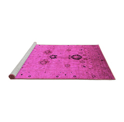 Sideview of Machine Washable Oriental Pink Industrial Rug, wshurb3078pnk