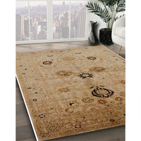 Mid-Century Modern Light Brown Oriental Rug, urb3078