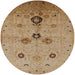 Round Mid-Century Modern Light Brown Oriental Rug, urb3078