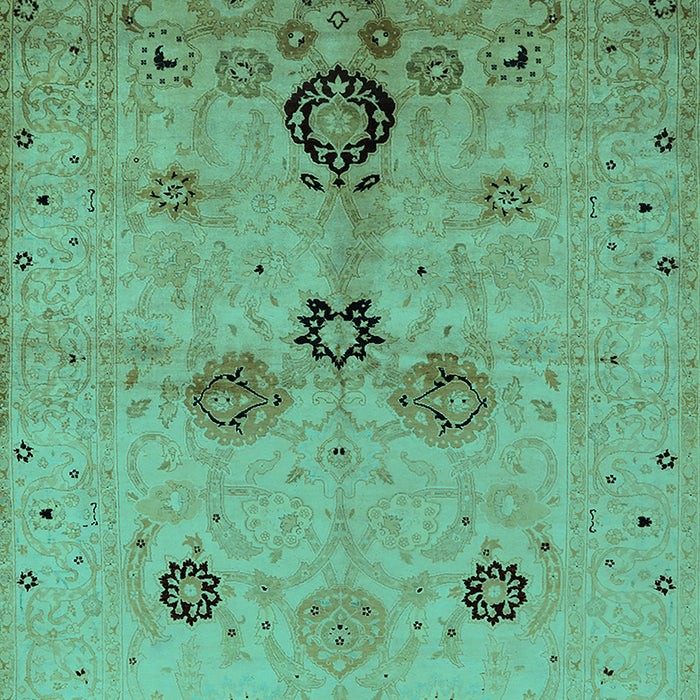 Machine Washable Oriental Turquoise Industrial Area Rugs, wshurb3078turq