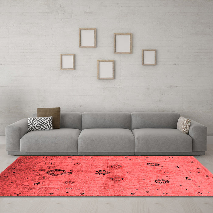 Industrial Red Washable Rugs
