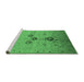 Sideview of Machine Washable Oriental Emerald Green Industrial Area Rugs, wshurb3078emgrn