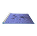 Sideview of Machine Washable Oriental Blue Industrial Rug, wshurb3078blu