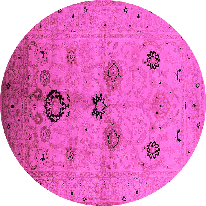 Round Oriental Pink Industrial Rug, urb3078pnk