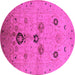 Round Oriental Pink Industrial Rug, urb3078pnk