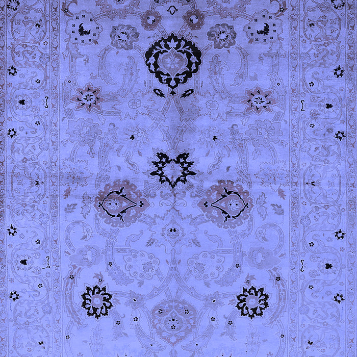 Machine Washable Oriental Blue Industrial Rug, wshurb3078blu