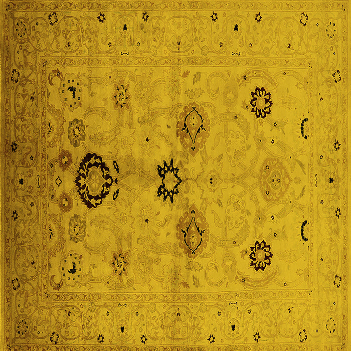 Square Oriental Yellow Industrial Rug, urb3078yw