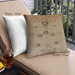 Front View of Mid-Century Modern Urban Square Light Brown Throw Pillow, 18 inch by 18 inch, pwurb3078