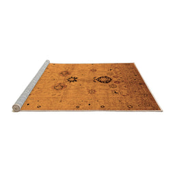 Sideview of Machine Washable Oriental Orange Industrial Area Rugs, wshurb3078org