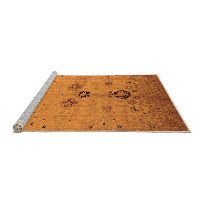 Sideview of Machine Washable Oriental Orange Industrial Area Rugs, wshurb3078org
