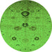 Round Oriental Green Industrial Rug, urb3078grn