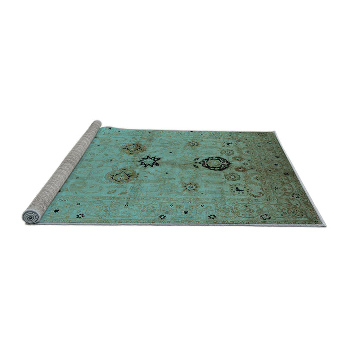 Sideview of Machine Washable Oriental Light Blue Industrial Rug, wshurb3078lblu