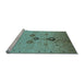 Sideview of Machine Washable Oriental Light Blue Industrial Rug, wshurb3078lblu