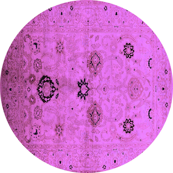 Round Oriental Purple Industrial Rug, urb3078pur