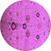 Round Oriental Purple Industrial Rug, urb3078pur