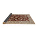 Sideview of Mid-Century Modern Brown Red Oriental Rug, urb3079