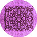 Round Oriental Purple Industrial Rug, urb3079pur