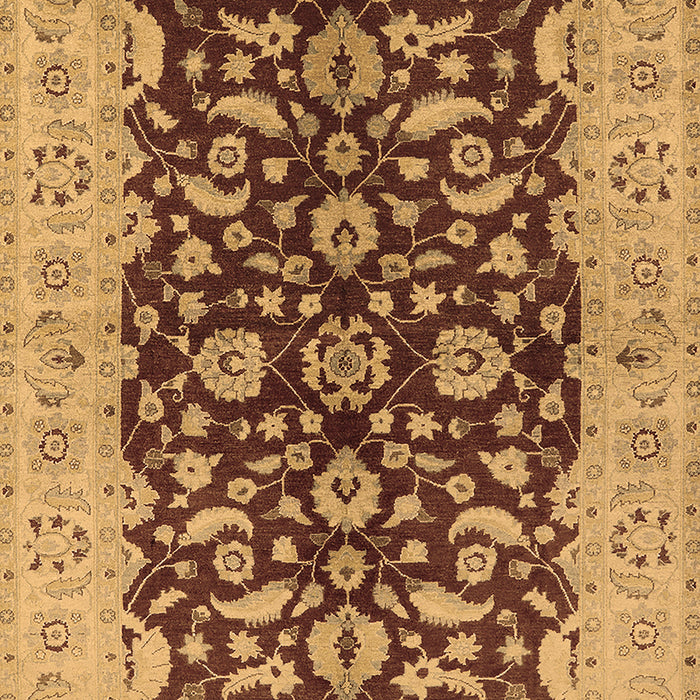 Machine Washable Oriental Brown Industrial Rug, wshurb3079brn