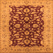 Square Machine Washable Oriental Orange Industrial Area Rugs, wshurb3079org