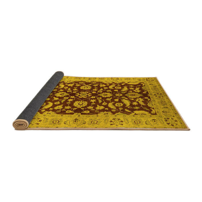 Sideview of Oriental Yellow Industrial Rug, urb3079yw