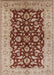 Mid-Century Modern Brown Red Oriental Rug, urb3079