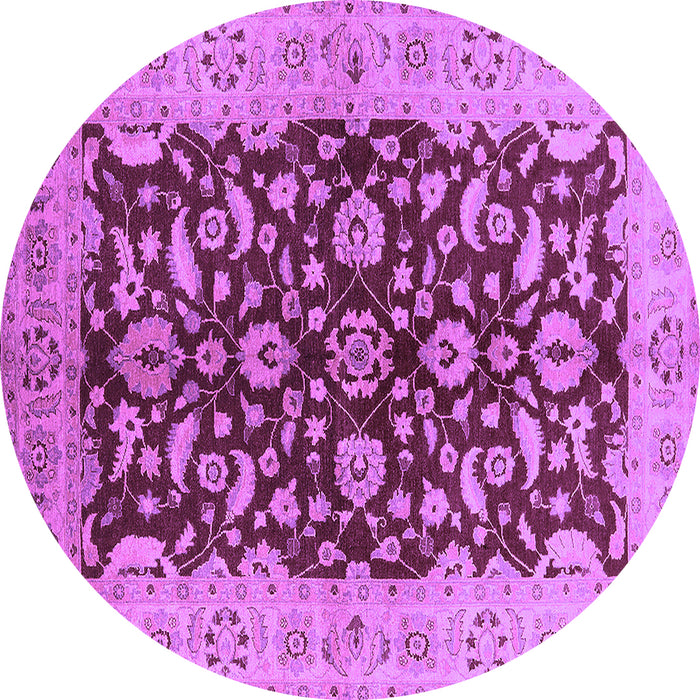 Round Machine Washable Oriental Purple Industrial Area Rugs, wshurb3079pur