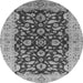 Round Oriental Gray Industrial Rug, urb3079gry