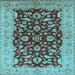 Square Oriental Light Blue Industrial Rug, urb3079lblu