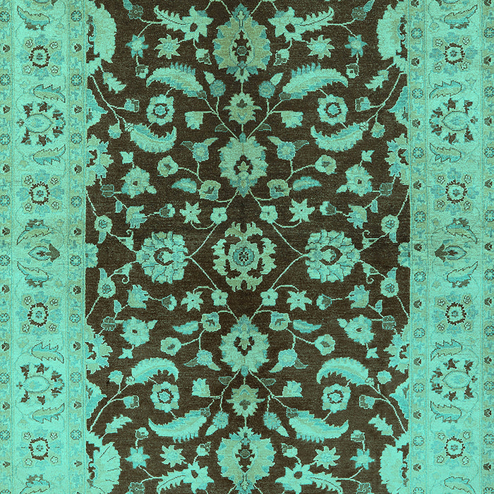 Machine Washable Oriental Turquoise Industrial Area Rugs, wshurb3079turq
