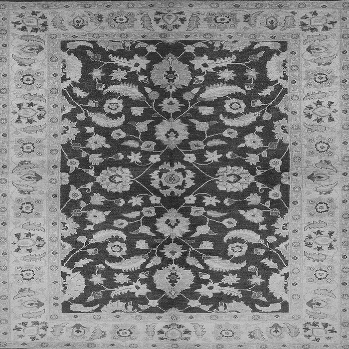 Square Machine Washable Oriental Gray Industrial Rug, wshurb3079gry