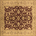 Square Oriental Brown Industrial Rug, urb3079brn