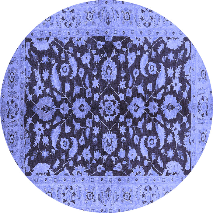 Round Oriental Blue Industrial Rug, urb3079blu