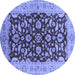 Round Oriental Blue Industrial Rug, urb3079blu