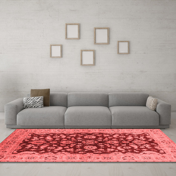 Industrial Red Washable Rugs