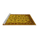 Sideview of Machine Washable Oriental Yellow Industrial Rug, wshurb3080yw