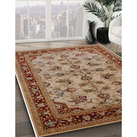 Mid-Century Modern Mahogany Brown Oriental Rug, urb3080