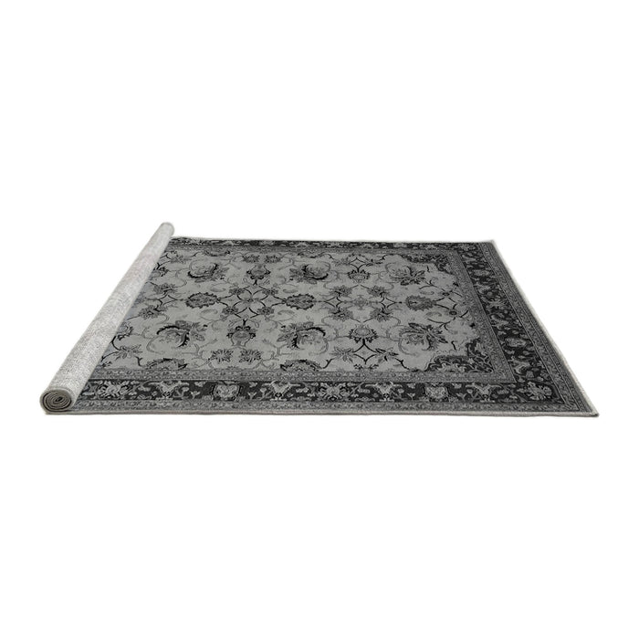 Sideview of Machine Washable Oriental Gray Industrial Rug, wshurb3080gry