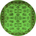 Round Oriental Green Industrial Rug, urb3080grn