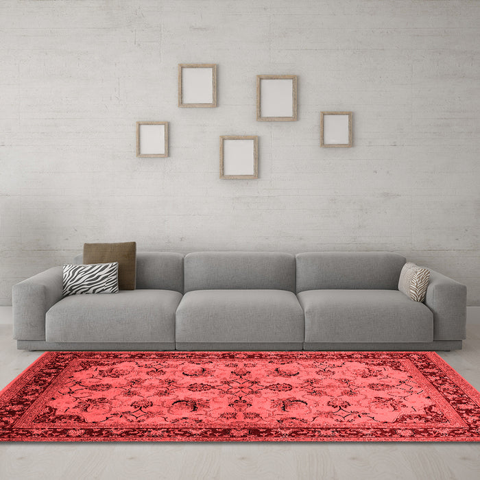 Industrial Red Washable Rugs