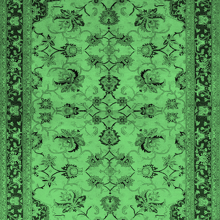 Machine Washable Oriental Emerald Green Industrial Area Rugs, wshurb3080emgrn