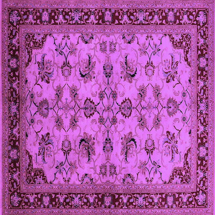 Square Machine Washable Oriental Purple Industrial Area Rugs, wshurb3080pur