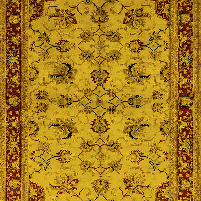 Machine Washable Oriental Yellow Industrial Rug, wshurb3080yw