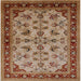 Square Mid-Century Modern Mahogany Brown Oriental Rug, urb3080