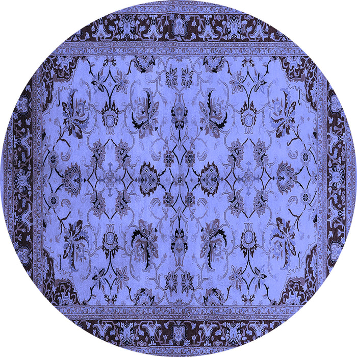 Round Oriental Blue Industrial Rug, urb3080blu