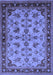 Machine Washable Oriental Blue Industrial Rug, wshurb3080blu