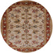 Round Mid-Century Modern Mahogany Brown Oriental Rug, urb3080