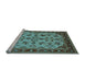 Sideview of Machine Washable Oriental Light Blue Industrial Rug, wshurb3080lblu